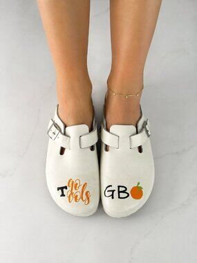 Tennessee Volunteers Boston Clogs Womens 9W White NCAA Football Birkenstock